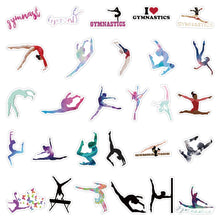 Load image into Gallery viewer, 100 PCS Gymnastics Stickers, Gymnastics Gifts Stickers for Laptop, Water Bottles, Luggage, Computer, Cell Phone