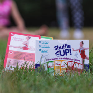 Shuffle Up Gymnastics Card Games - 70+ Fun & Active Skills Cards for Kids, Fitness Cards Develop Fundamentals, Stamina & Strength, Easy to Play for Kids | Multiple Skills Level Cards Include 2 Dices